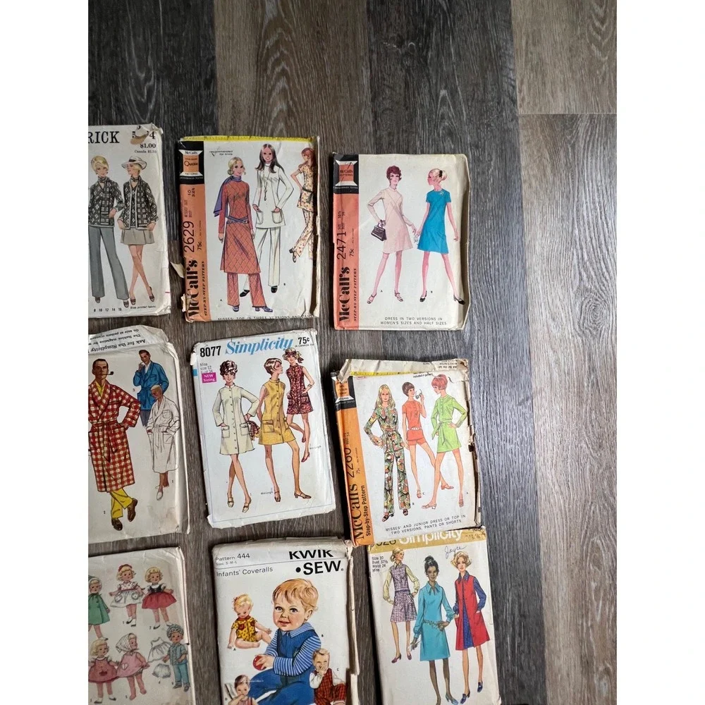 Simplicity McCalls Butterick Sewing Patterns Lot Mixed Multi-Size Multicolor